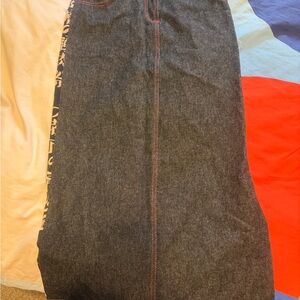 Dolce & Gabbana Black Denim Pencil Skirt Japanese writing rare